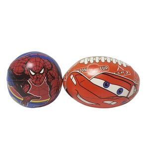 Kids Spiderman & Disney Cars Football and Ball Set